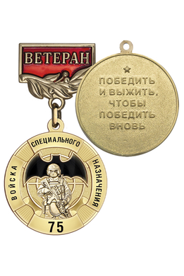 Медаль «Ветеран войск специального назначения» с бланком удостоверения