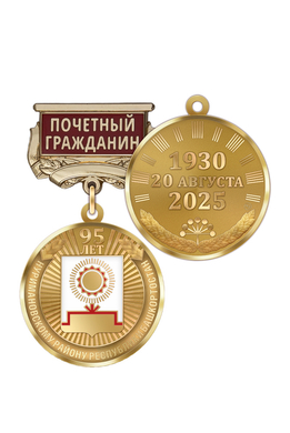 Медаль «95 лет Нуримановскому району Республики Башкортостан. Почётный гражданин» с бланком удостоверения