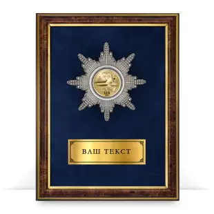 Лицевая сторона награды Панно с орденом «115 лет Береговой системе наблюдения ВМФ»