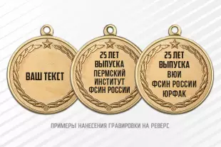 Медаль «Юбилей ВУЗа ФСИН России» с бланком удостоверения, дополнительное фото 1