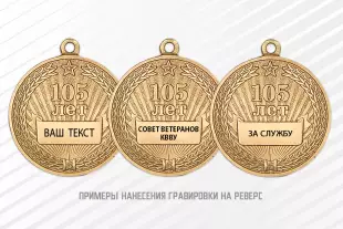 Медаль «105 лет службе защиты гостайны ВС РФ» с бланком удостоверения, дополнительное фото 1