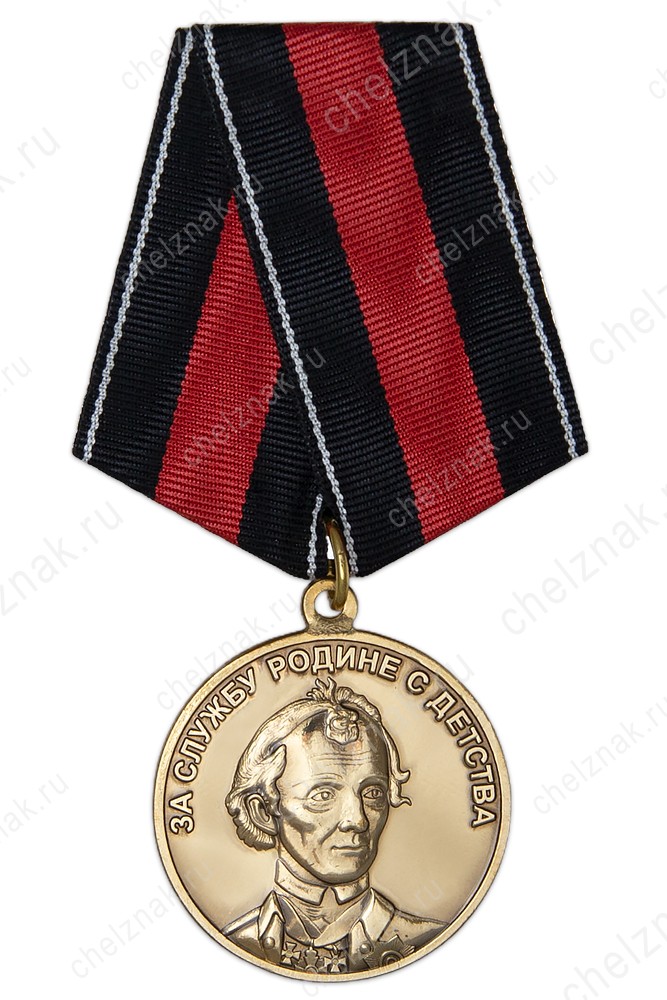 Медаль  «За службу Родине с детства» с бланком удостоверения