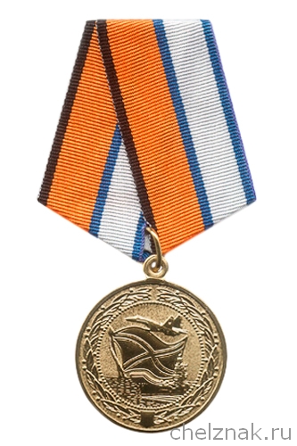 Медаль МО РФ «За службу в морской авиации» с бланком удостоверения