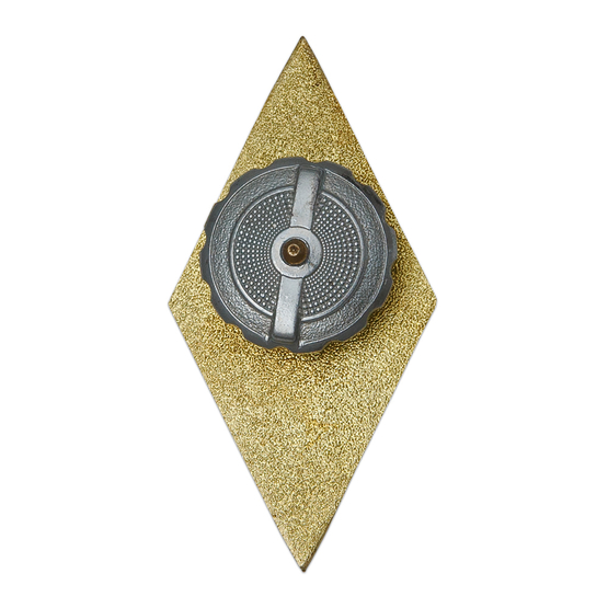 Обратная сторона награды Академический нагрудный знак (ромб) «Об окончании технического ВУЗа (ВТУЗа)» (винт)