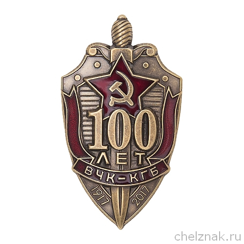 Знак «100 лет ВЧК - КГБ» (щит)