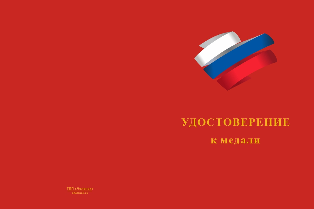 Бланк лицевая сторона Медаль «Профессионально-техническое образование» с бланком удостоверения