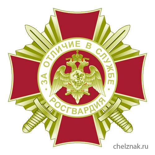 Нагрудный знак Росгвардии «За отличие в службе» 1 степени