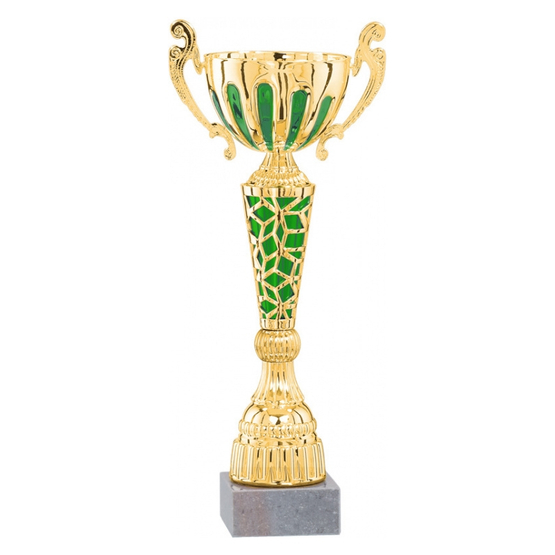 Лицевая сторона награды Кубок с ручками №127366, золото/зеленый