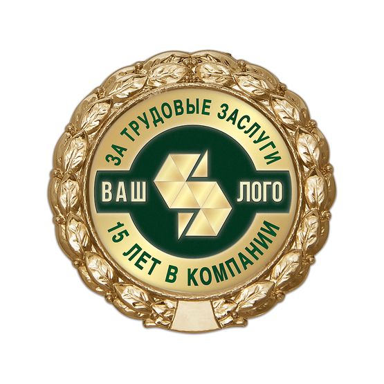 Лицевая сторона награды Знак «15 лет в компании. За трудовые заслуги»