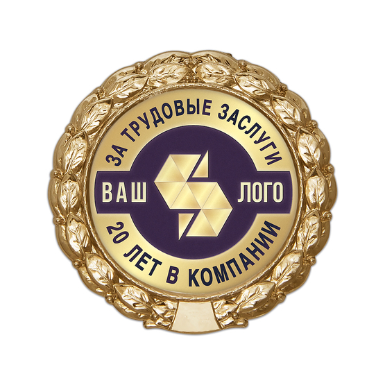 Лицевая сторона награды Знак «20 лет в компании. За трудовые заслуги»