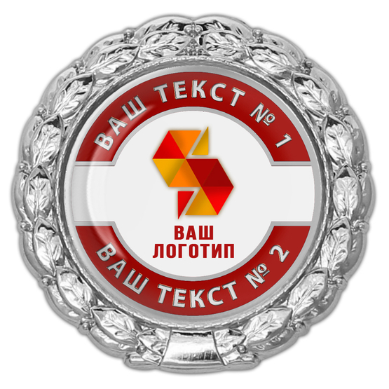 Лицевая сторона награды Знак «Корпоративный» со вставкой (цветной логотип) цвет серебро