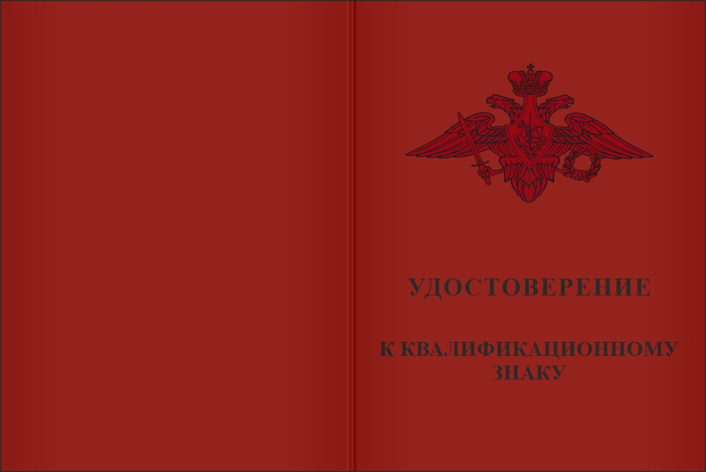 Бланк лицевая сторона Знак квалификационный «За штурм» с бланком удостоверения