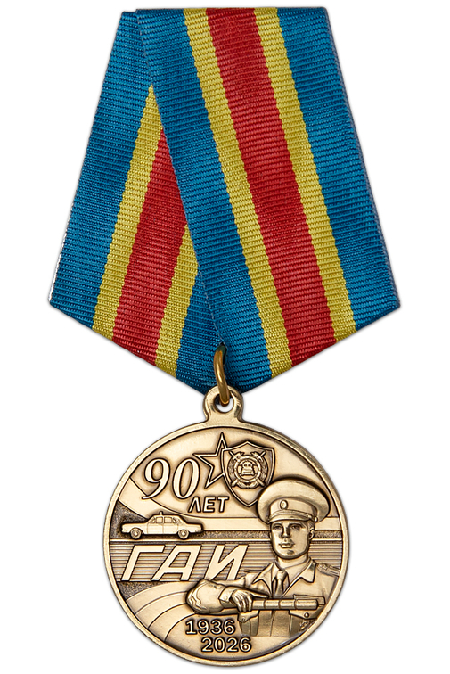 Медаль «90 лет ГАИ. Республика Беларусь» с бланком удостоверения