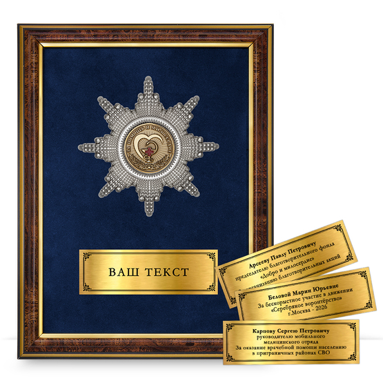 Лицевая сторона награды Панно наградное «За помощь и милосердие»
