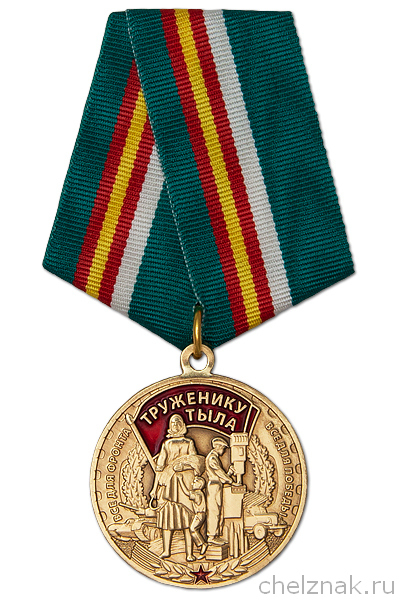 Медаль «Труженику тыла. 75 лет Победы в Великой Отечественной войне» с бланком удостоверения