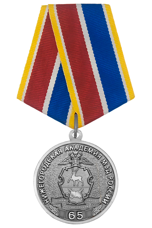 Медаль «55 лет Нижегородской академии МВД России» с бланком удостоверения