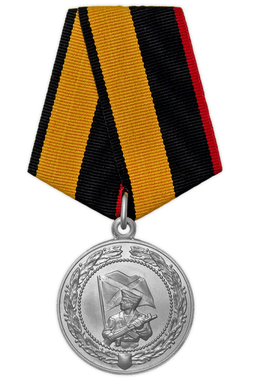 Медаль МО РФ «За службу в морской пехоте» с бланком удостоверения