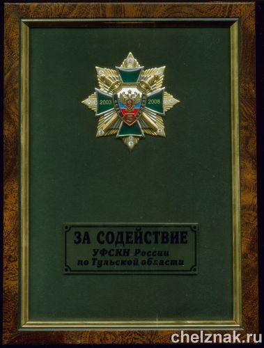 Панно «За содействие» 5 лет ФСКН»