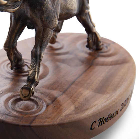 Статуэтка «Лошадь» (латунь, на подставке из ореха) LUX, дополнительное фото 2