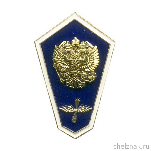 Знак «Об окончании авиационного ССУЗа» с накладным гербом