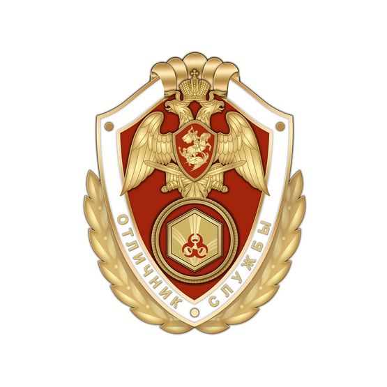 Нагрудный знак Росгвардии «Отличник службы в воинских частях (подразделениях) радиационной, химической и биологической защиты»
