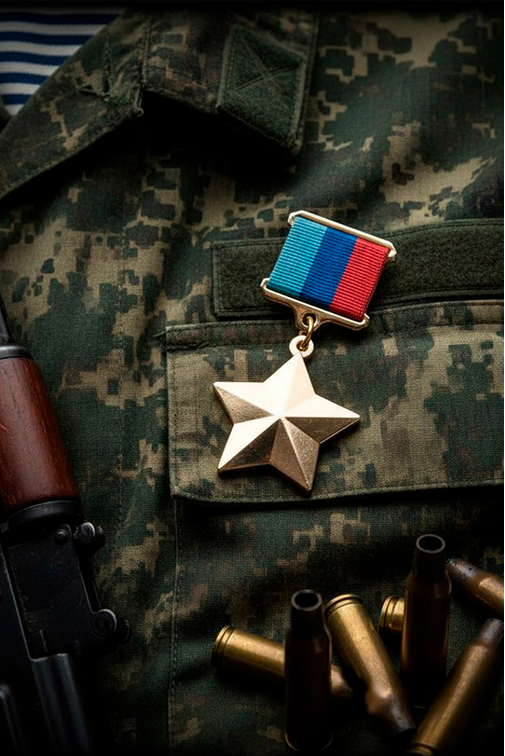 Медаль «Золотая звезда Героя ЛНР», муляж, дополнительное фото 1