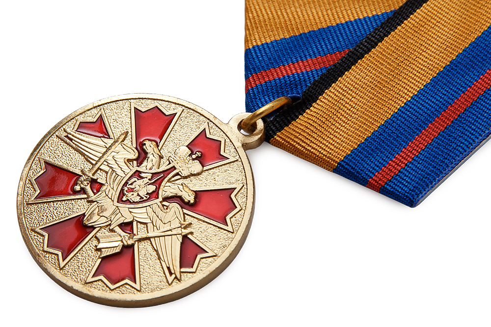 3D фото награды Медаль МО «За службу в Ракетных войсках стратегического назначения» с бланком удостоверения
