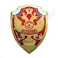 Нагрудный знак Охрана, орел на красном фоне