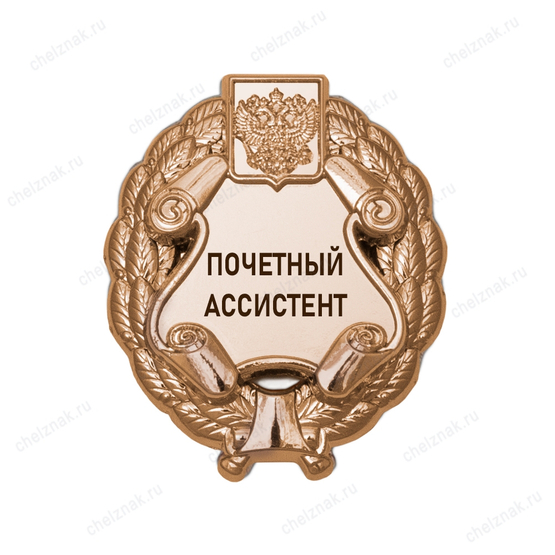 Знак «Почетный ассистент» (под золото) В002.11