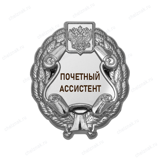 Знак «Почетный ассистент» (под серебро) В002.12