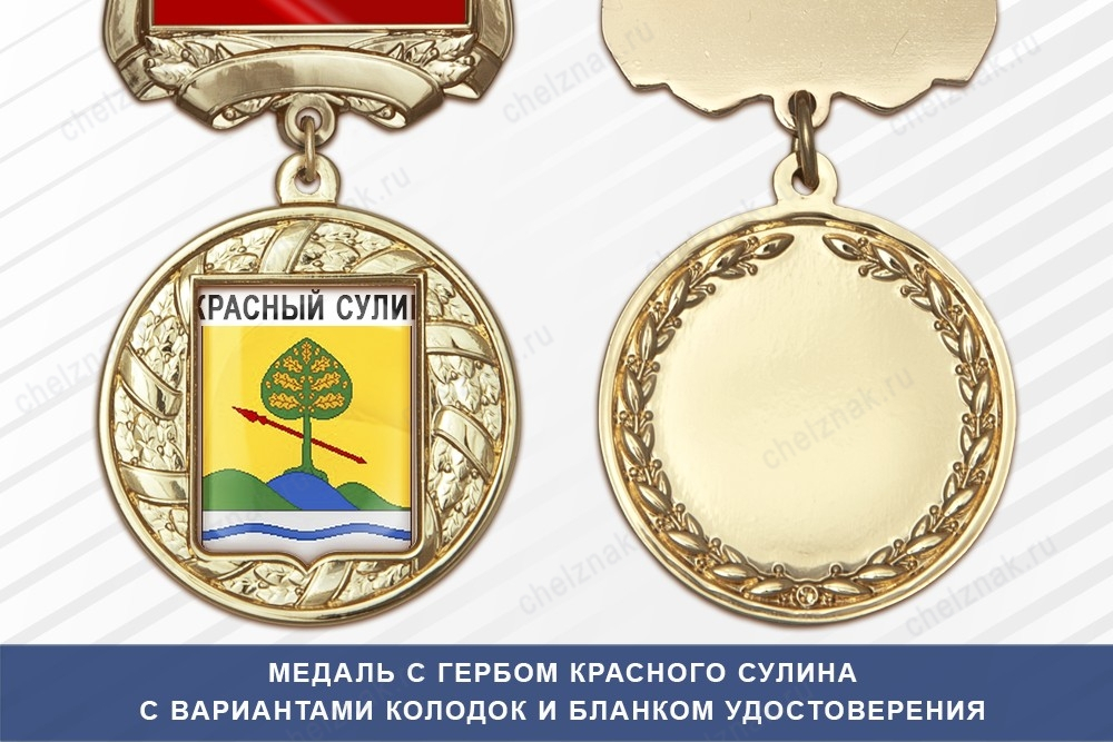 Медаль с гербом города Красного Сулина Ростовской области с бланком удостоверения