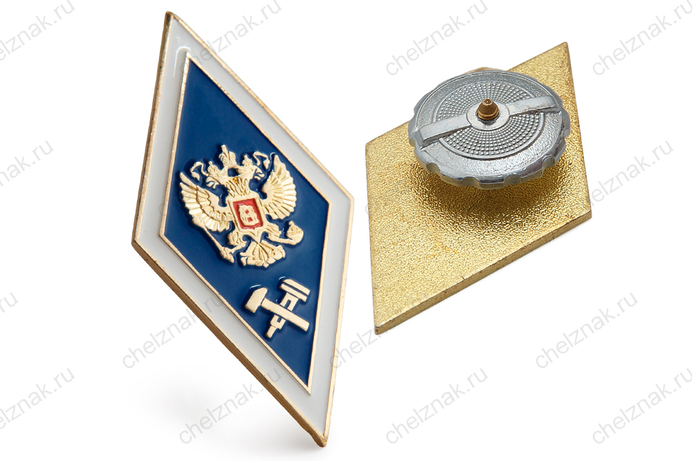 3D фото награды Академический нагрудный знак (ромб) «Об окончании технического ВУЗа (ВТУЗа)» (винт)