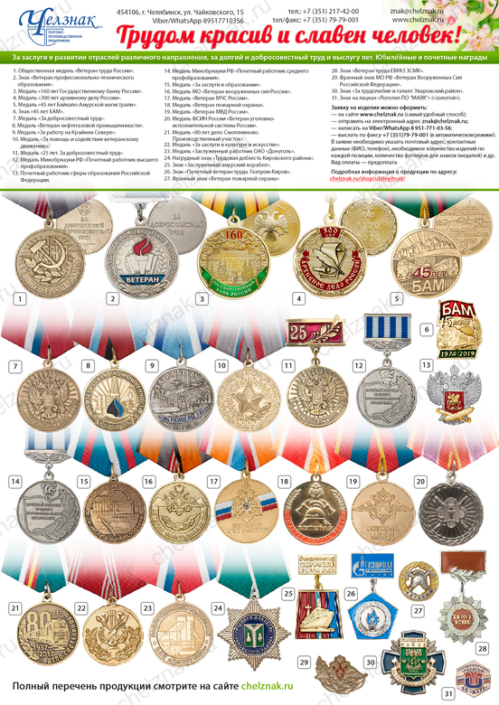 Награды за трудовые заслуги