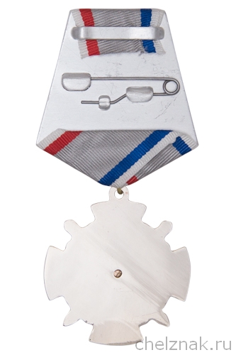 Реверс награды Знак «80 лет службе БХСС – ЭБ и ПК МВД России» на колодке с бланком удостоверения