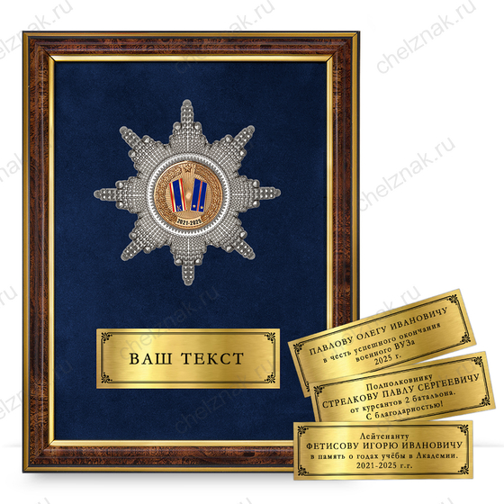 Лицевая сторона награды Наградное панно «Выпускнику ВУЗа МВД России»