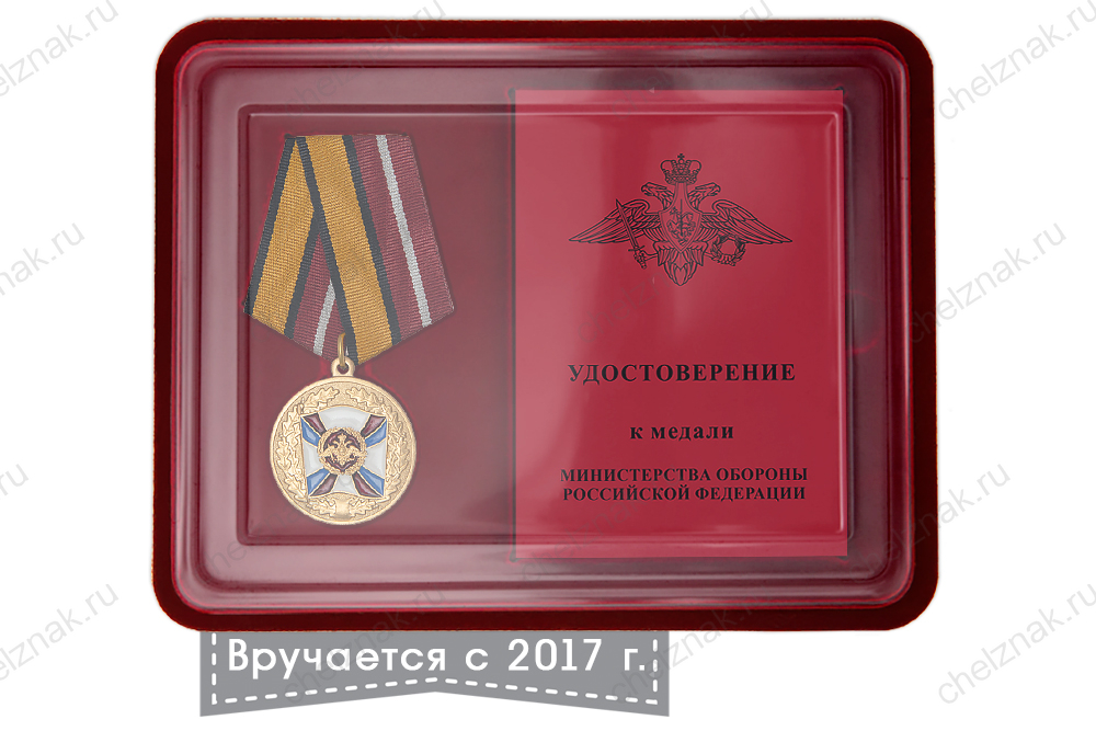 Лицевая сторона награды Наградной комплект к медали «За воинскую доблесть» I степени (образец 2017 г.)