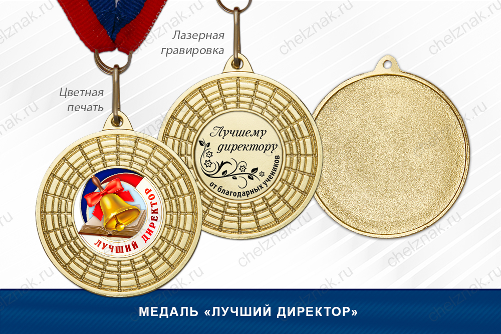 Лицевая сторона награды Медаль «Лучший директор школы»