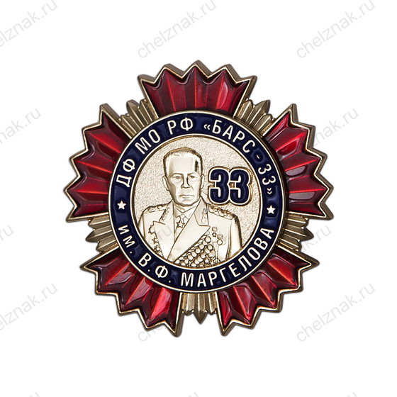 Нагрудный знак «ДФ МО РФ "БАРС-33" им. В.Ф. Маргелова»