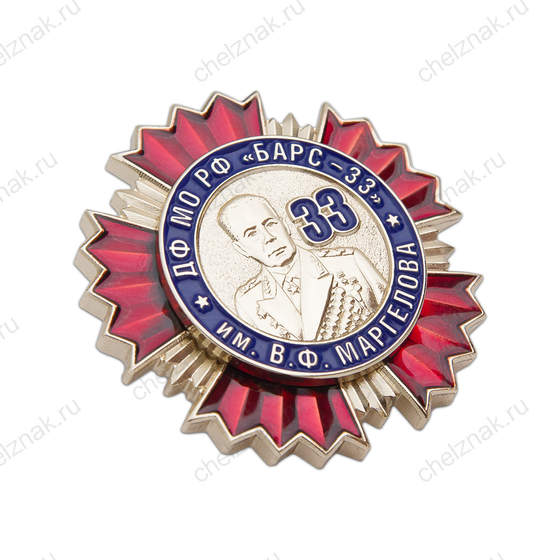 3D фото награды Нагрудный знак «ДФ МО РФ "БАРС-33" им. В.Ф. Маргелова»