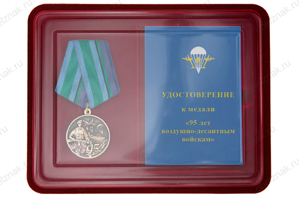 Лицевая сторона награды Наградной комплект к медали «95 лет ВДВ»