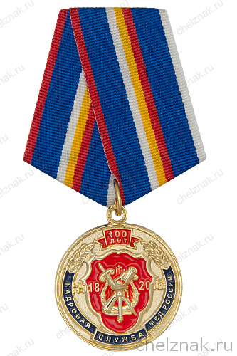 Медаль «100 лет кадровой службе МВД России» с бланком удостоверения