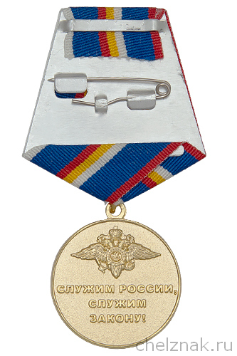 Реверс награды Медаль «100 лет кадровой службе МВД России» с бланком удостоверения