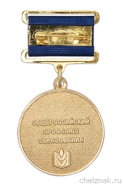 Реверс награды Медаль общероссийского профсоюза образования «За активную работу в профсоюзе» с бланком удостоверения