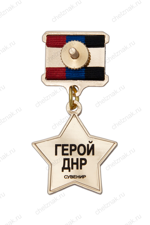 Реверс награды Медаль «Золотая звезда Героя ДНР», муляж