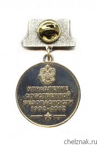 Реверс награды Знак «20 лет УСБ ФСБ России. Ветеран»