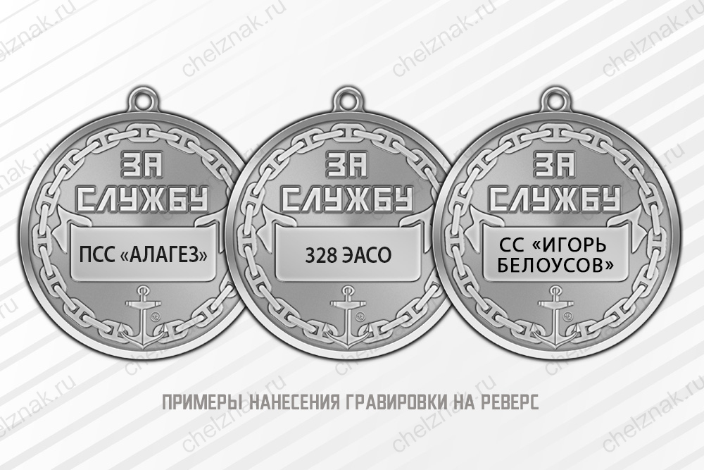 Медаль «За службу в водолазных поисково-спасательных подразделениях» с бланком удостоверения, дополнительное фото 2