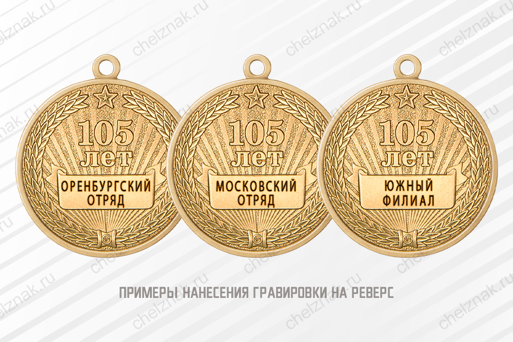 Медаль «105 лет ведомственной охране ЖД транспорта России» с бланком удостоверения, дополнительное фото 1