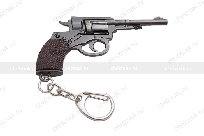 Металлический брелок с подвеской «Наган» 88 мм