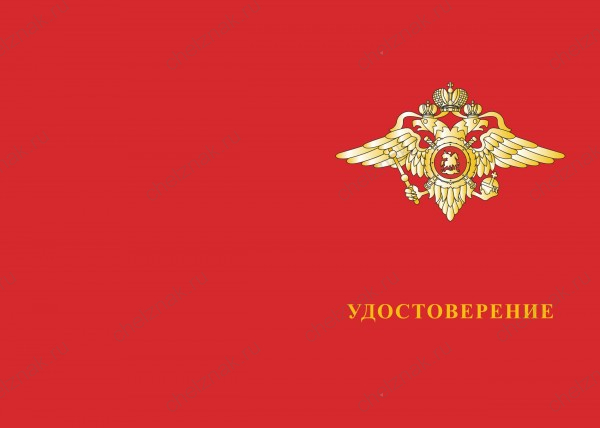 Типовой бланк удостоверения МВД
