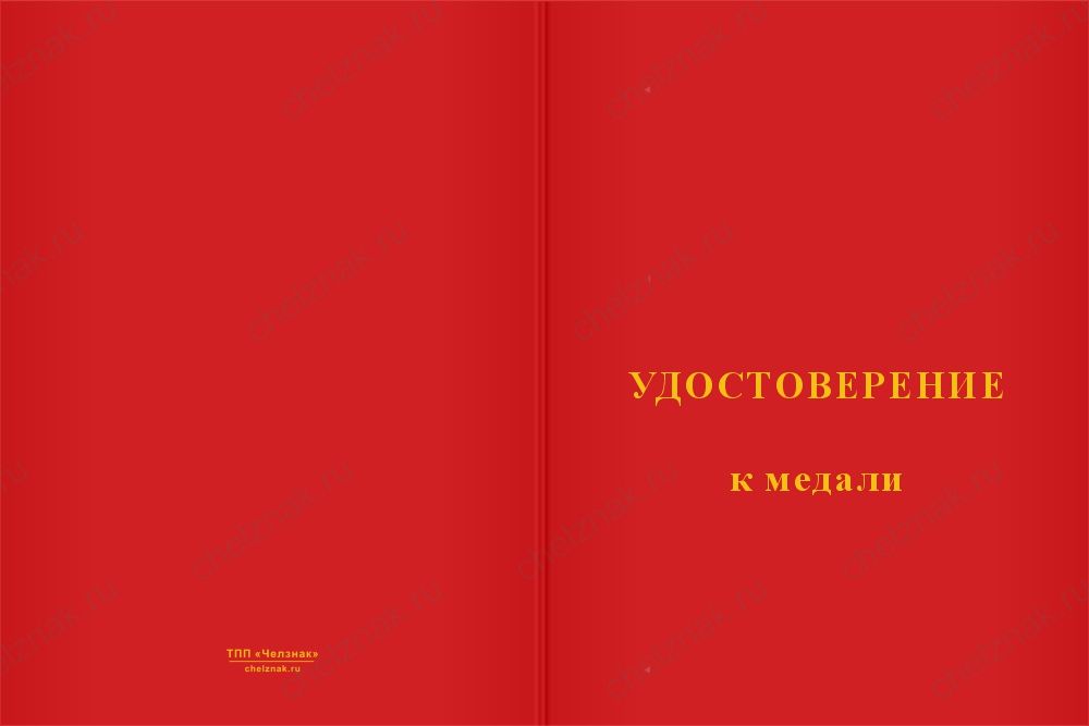 Бланк лицевая сторона Медаль «За освобождение Новопавловки» с бланком удостоверения